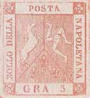 Stemma delle due Sicilie in quadrato, rosa chiaro