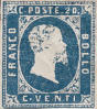 Effigie di Vittorio Emanuele II su fondo, azzurro 
