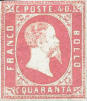 Effigie di Vittorio Emanuele II su fondo, rosa