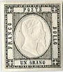 effigie di V. Emanuele con cifre in cornice colore grigio nero