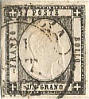 effigie di V. Emanuele con cifre in cornice colore grigio nero