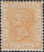 Effigie Vittorio Emanuele II, ocra arancio.