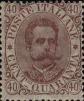 Effigie di Umberto I, in valore in lettere e in cifre, bruno.