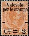 Cifra o effigie di Vittorio Emanuele II, arancio.