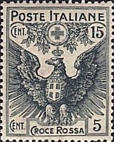 Aquila dei Savoia ad ali spiegate, grigio nero.