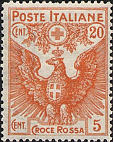 Aquila dei Savoia ad ali spiegate, arancio.