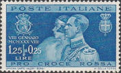 Effigie degli sposi e stemmi delle casa di Sassonia e Savoia, azzurro.