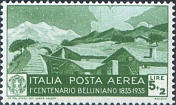 Posta aerea.   Centenario della morte di Vincenzo Bellini ( 1801-1835 ), musicista. Verde