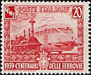 La locomotiva del treno Napoli-Portici, rosso.