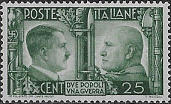 Adolfo Hitler e Benito Mussolini, verde.