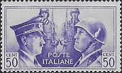 Adolfo Hitler e Benito Mussolini, violetto.