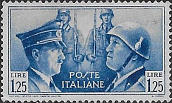 Adolfo Hitler e Benito Mussolini, azzurro.