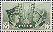 Adolfo Hitler e Benito Mussolini, verde.