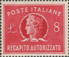 Recapito autorizzato. “ Italia turrita “, rosso