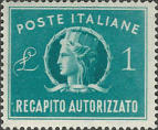 Recapito autorizzato. “ Italia turrita “, verde