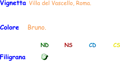 Vignetta Villa del Vascello, Roma. Colore   Bruno. Filigrana ND NS CD CS