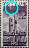 “ macchia bianca sotto E di POSTE “