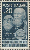 Ritratti e simboli dell' industria laniera, ardesia