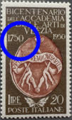 “ punto bianco sotto lo 0 di 1750 “