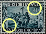 “ punto bianco sopra E, punto scuro tra 2 e 0 “