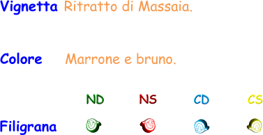Vignetta Ritratto di Massaia. Colore    Marrone e bruno. ND NS CD CS Filigrana
