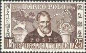 ritratto di Marco Polo con mappa del viaggio, bruno lilla