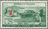Automobile e ciclista, verde e rosso