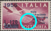 “ macchia sopra la T di POSTA “
