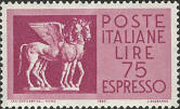 Cavalli alati con diciture, rosa lilla.