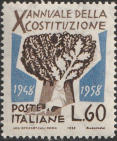 Albero di quercia, azzurro e bruno.