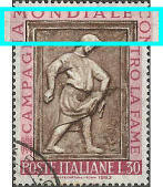 “ Nel margine superiore: un lungo tratto bruno unisce i due francobolli “