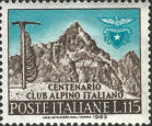 il Monviso, picozza e stemma, bruno e celeste.