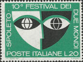Maschera stilizzata, verde e nera.