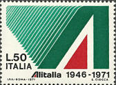Simbolo dell' Alitalia, verde, rosso e nero.