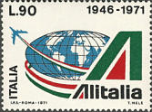 Globo e simbolo, verde, rosso, azzurro e nero.