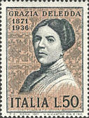 Ritratto della scrittrice, bruno e nero.