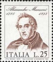 Ritratto di Alessandro Manzoni, bruno e nero.