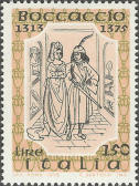 ‘’ Fiammetta ‘’, xilografia del 1500, bistro e nero