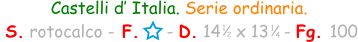 Castelli d’ Italia. Serie ordinaria.   S. rotocalco - F.    - D. 14   x 13   - Fg. 100 1 2 1 4
