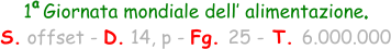 1  Giornata mondiale dell’ alimentazione.  S. offset - D. 14, p - Fg. 25 - T. 6.000.000 a