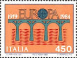 Ponte stilizzato, pesca e verde acqua.