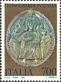 Decorazione Ara di Rachis, policromo.