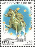 Marco Aurelio, statua equestre, policromo.