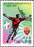 giocatore e scudetto, policromo.