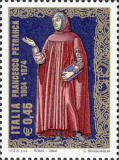 Ritratto di Francesco Petrarca, policromo.