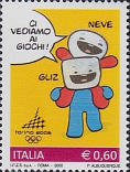 Mascotte " Neve " e " Gliz  ", policromo.