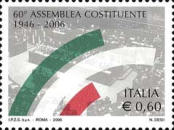 Seduta dell' assemblea e tricolore, policromo.