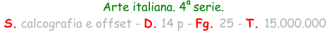 Arte italiana. 4  serie.  S. calcografia e offset - D. 14 p - Fg. 25 - T. 15.000.000 a
