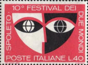 Maschera stilizzata, rosso e nera.