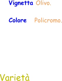 Varietà  Vignetta Olivo. Colore   Policromo.